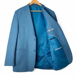 Alain Dupetit Peacock Green Suit Jacket Blazer Sport Coat Mens Long 48L 42W